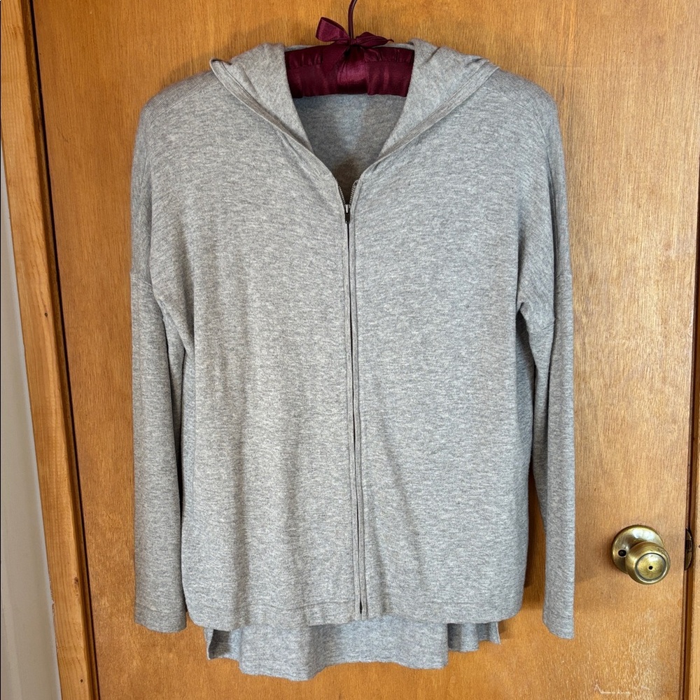 Eileen Fisher Organic Cotton and Cashmere Zip Hoodie